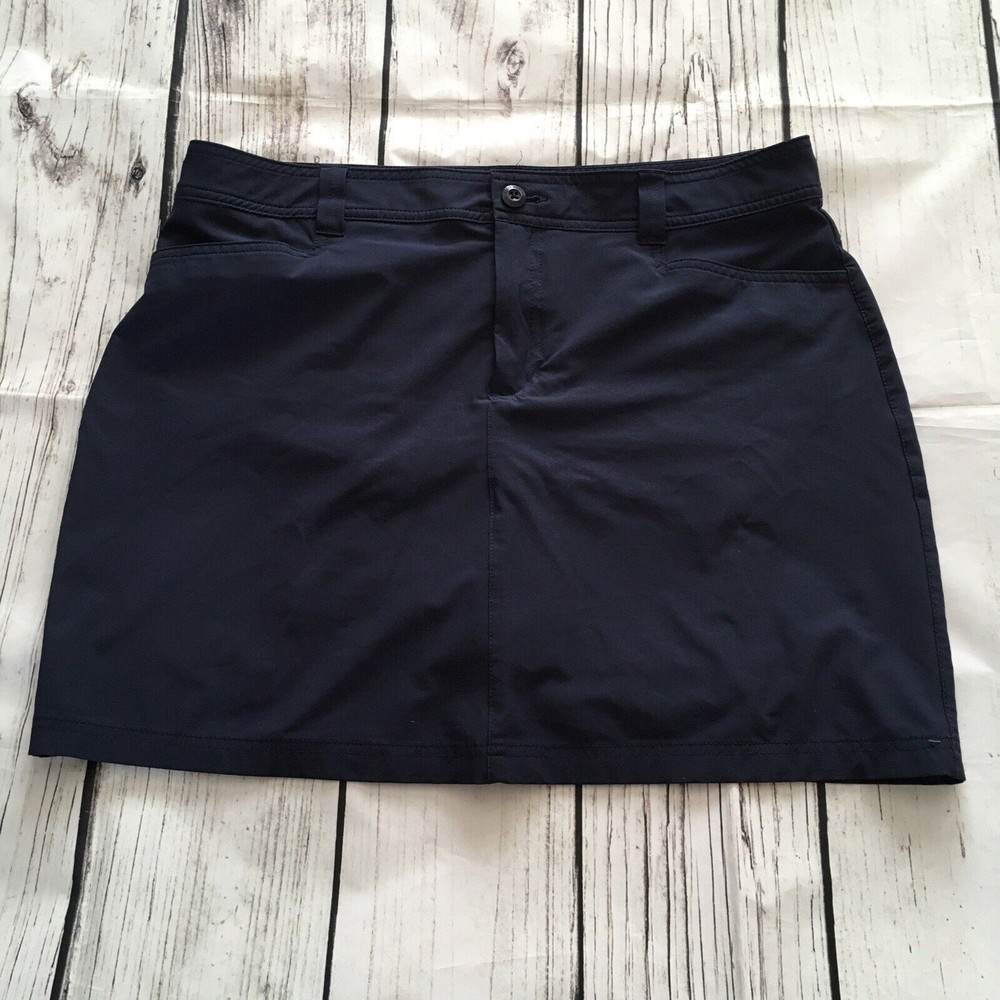 Eddie Bauer Skirt/Skort  Size 14 Navy Blue  Stretch Pockets Hike Golf Tennis